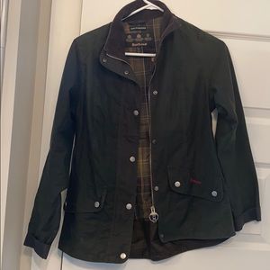 Olive green Barbour jacket
